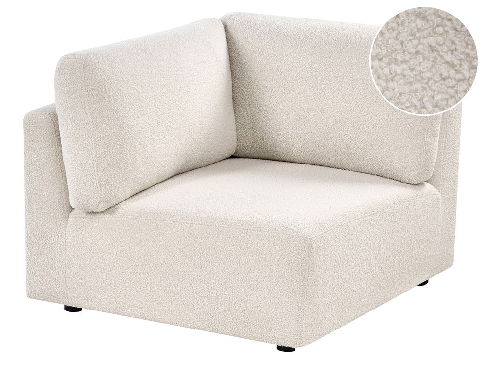 Eckmodul KIVVIK Bouclé Cremeweiß