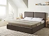 Cama con almacenaje ARBOIS Chenilla Gris pardo 180 x 200 cm