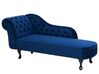 Chaise longue fluweel blauw linkszijdig NIMES_696710
