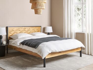 EU King Size Bed Light Wood ERVILLERS