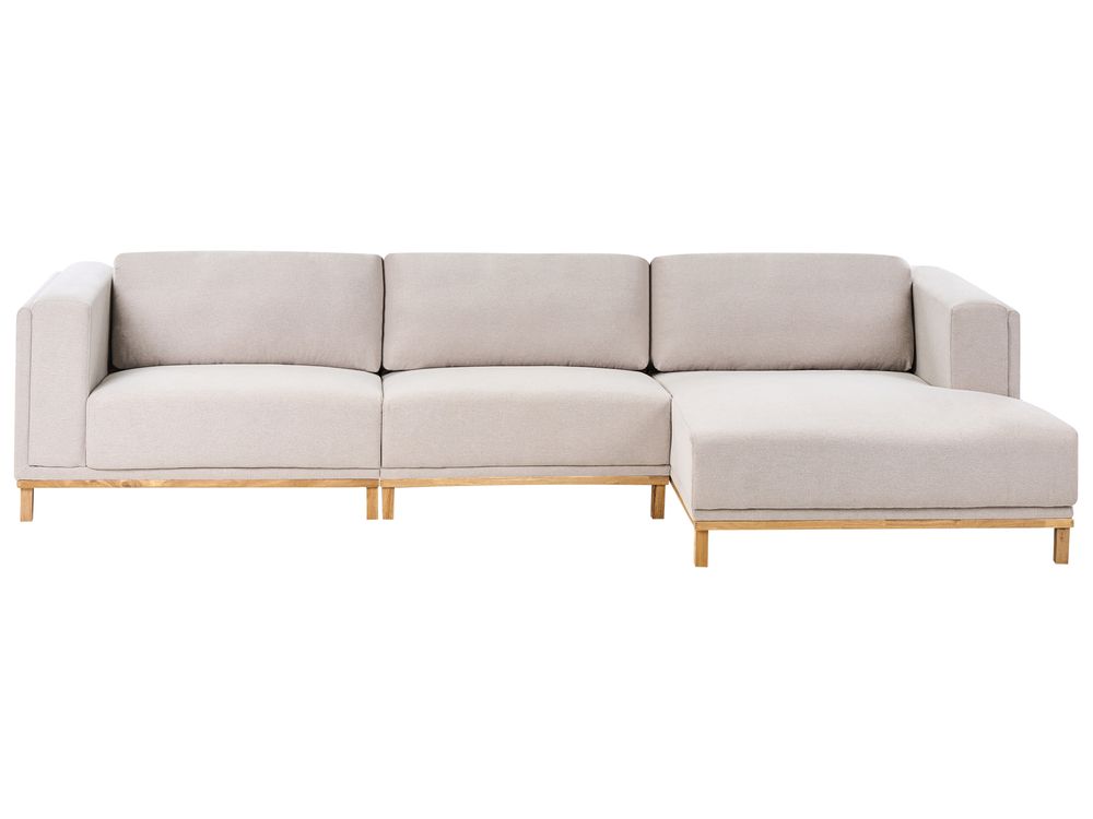 Ecksofa VENG Stoff Hellbeige linksseitig