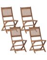 Lot de 4 chaises de jardin en bois d'acacia certifié clair PARAGGI_928459