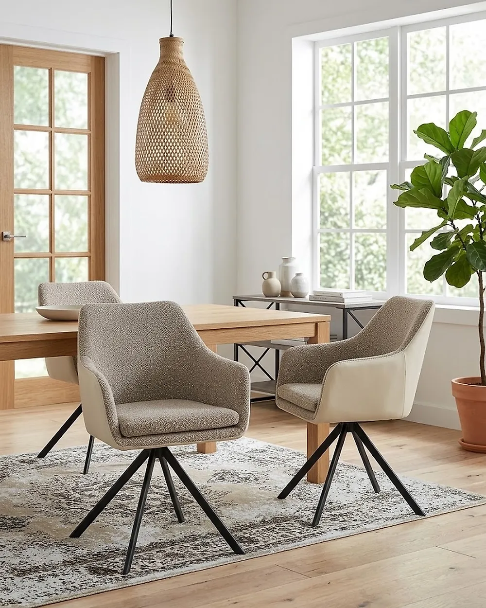 Esszimmerstuhl 2er Set LITHIA Stoff Taupe_1176458