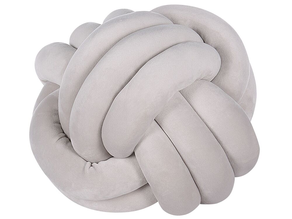 Velvet Knot Cushion 30 x 30 cm Light Grey MALNI Beliani.ch