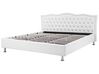 Faux Leather EU Super King Size Ottoman Bed White METZ_240303