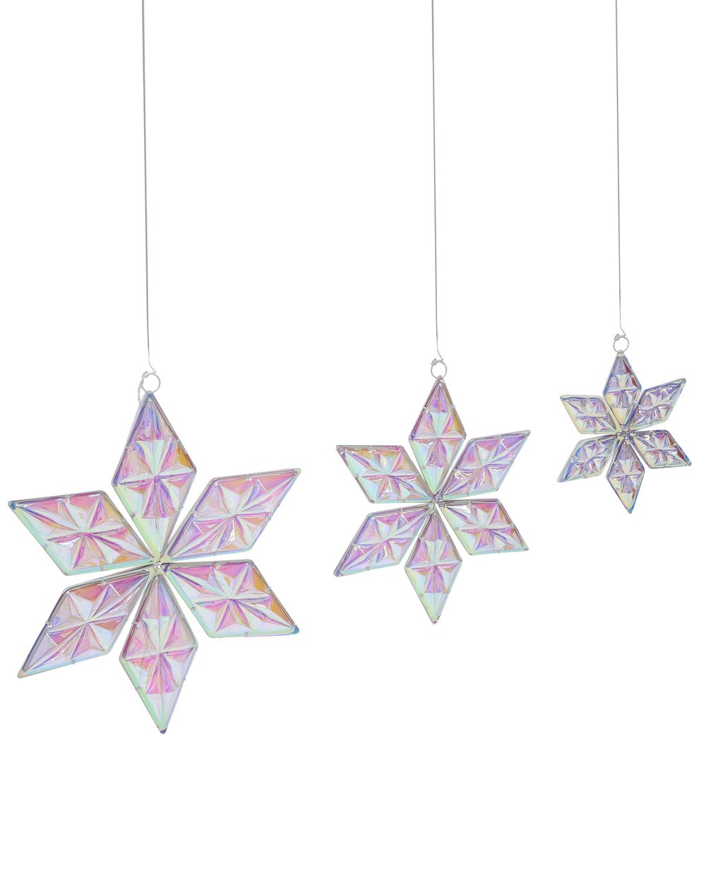 Lot de 3 décorations suspendues RENSJON 25/35/46 cm Étoile Multicolore
