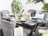 Set da pranzo da giardino 6 posti CASCAIS con cuscini Rattan sintetico (PE) Grigio_739923