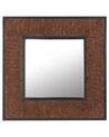 Nástěnné zrcadlo BOISE tmavé dřevo 60 x 60 cm_759116