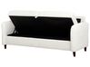 Háromszemélyes fehér kordbársony kanapé ágyneműtartóval MARE_918653