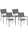 Conjunto de 4 sillas de jardín GROSSETO Acero inoxidable Gris