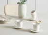 Zestaw 4 filiżanek ze spodkami ELDERBERRY Porcelana Biały