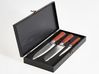 Set of 3 Knives Damascus Steel KASHIWA Brown