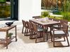 Zestaw ogrodowy stół i 8 krzeseł ciemne drewno z poduszkami szarymi SASSARI_921360