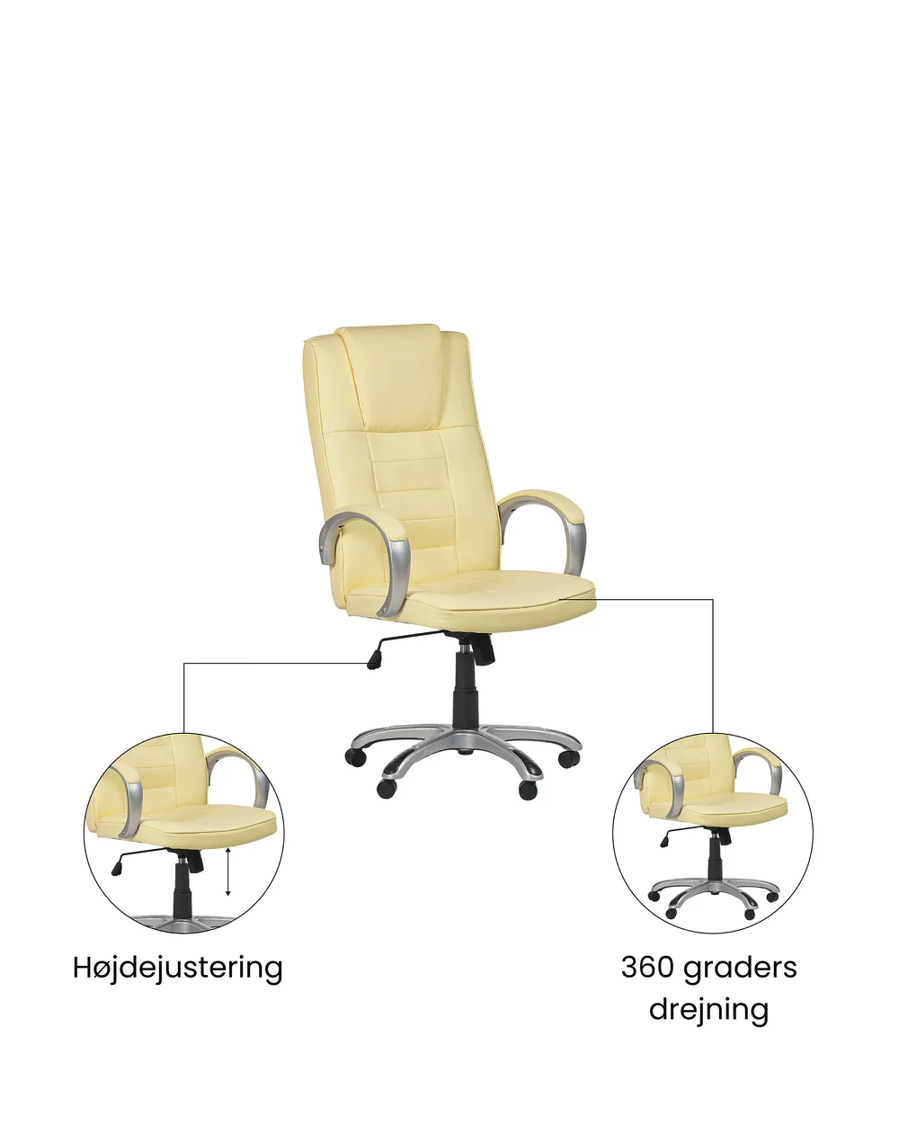 Massagestol med varme GRANDEUR Kunstlæder Beige_1071342