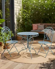 Set of 2 Garden Chairs ALBINIA Metal Blue_1016102