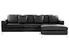 Corner Sofa OSLO Leather Black Left Hand