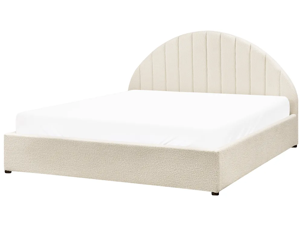 Ottoman Bed CHADENET Boucle Off-White 160 x 200 cm (EU King Size)_942181