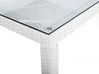 Table de jardin en rotin blanc 220 x 100 cm ITALY_678099