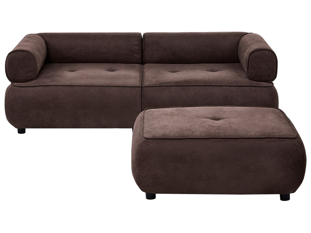 Sofa dla 3 osób SALLA z otomaną Ciemnobrązowy