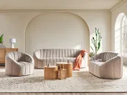 Living Room Set 6 Seater MALUNG Velvet Beige_966960