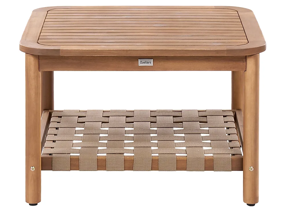 Garden Coffee Table with Shelf MILZANO 70 cm 70 cm Acacia Wood Brown_1180051