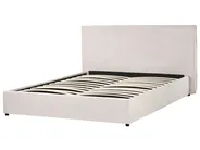 Bett mit Stauraum LAVAUR Samtstoff Cremeweiß 160 x 200 cm_870931