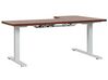 Bureau elektrisch verstelbaar wit/donkerbruin linkszijdig 160 x 110 cm DESTIN II_795517