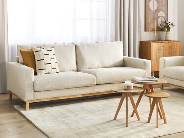 3 Seater Jumbo Cord Sofa Light Beige SIGGARD