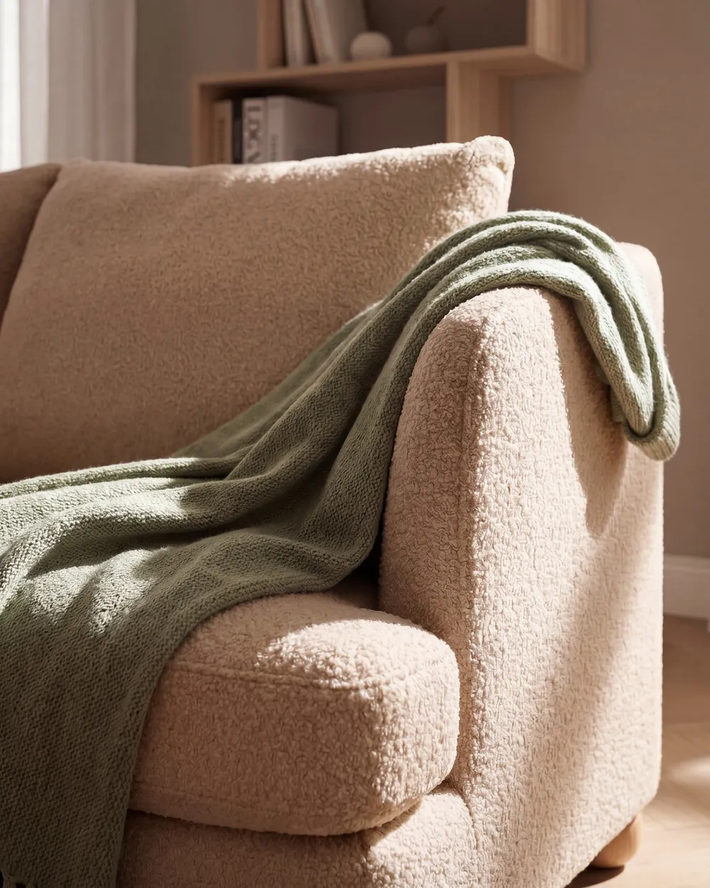 Set da salotto 6 posti RATTVIK Bouclé Beige_1066843