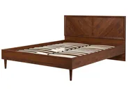 Bed with LED MIALET 180 x 200 cm (EU Super King) Dark Brown_748128