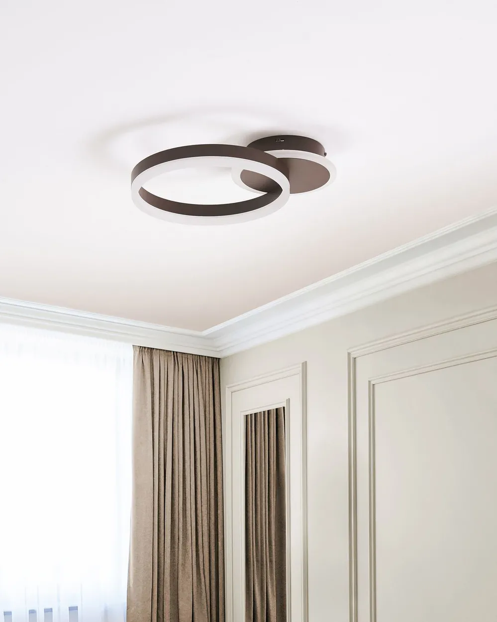 LED Ceiling Lamp GLYDE Metal Dark Brown_847361
