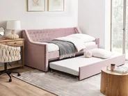 Trundle Bed Velvet MONTARGIS 90 x 200 cm (EU Single) Pink_1042153