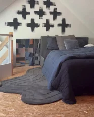 Lustro ścienne ANCEMONT 80 cm 80 cm Srebrny_1078501