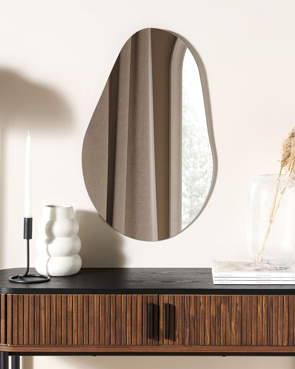 Lustro ścienne AUBAGNE 40 cm 65 cm Srebrny