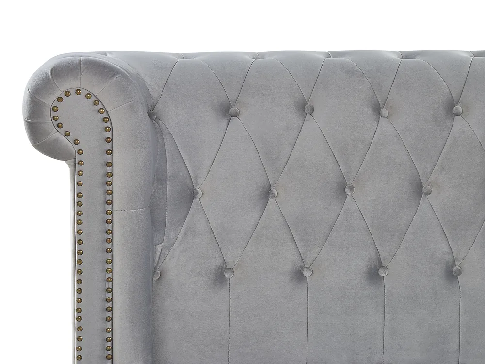 Waterbed Velvet CAVAILLON 180 x 200 cm (EU Super King) Light Grey_847024