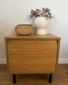 1 Drawer Bedside Table Light Wood NIKEA_928853