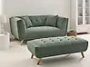 Sofa 2 Seater HABO with Ottoman Fabric Green