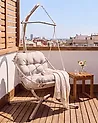 Hanging Chair with Stand ALGHERO Metal Beige