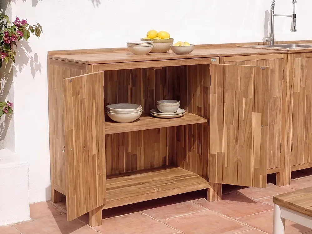 Mobile da cucina per esterni VENOSA Marrone Legno d'acacia_1155538