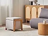 Pouf de rangement EDLAND Tissu 45 cm Beige