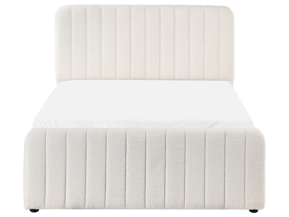 Ottoman Bed LUNAN Boucle White 120 x 200 cm (EU Small Double)_1048278
