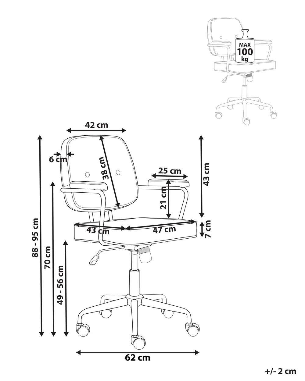 Desk Chair PAWNEE Velvet Grey_1016757