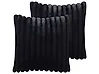 Set of 2 Decorative Cushions RAKYA 45 x 45 cm Faux Fur Black Striped