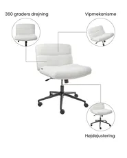 Skrivebordsstol CATLIN Boucle Hvid_1074401