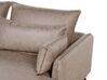 Right Hand Faux Suede Corner Sofa Light Brown GALLO_929109