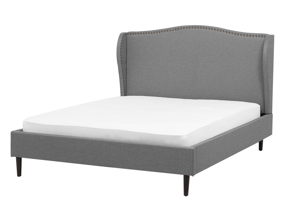 Bett mit Lattenrost Stoff COLMAR 140 x 200 cm Grau