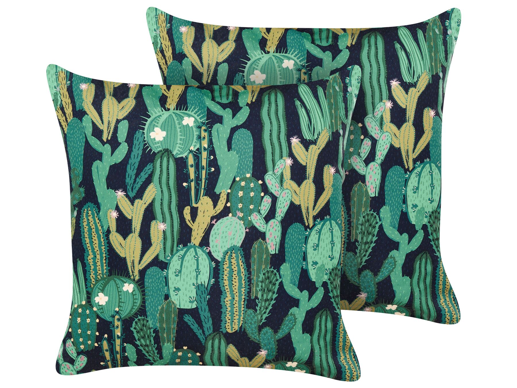 2 poduszki ogrodowe w kaktusy 45 x 45 cm zielone BUSSANA_881382
