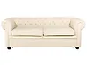 Sofa 3 Seater CHESTERFIELD Leather Light Beige