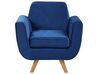 Velvet Armchair Cover Blue BERNES_792873