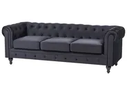 Divano 3 posti CHESTERFIELD Velluto Nero_1065195